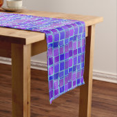 Chemin De Table Moyen Purple Mosaic Squares Tile Pattern (In Situ)