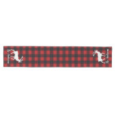 Chemin De Table Moyen Red Buffalo Plaid & Reindeer | Personal Name Gift  (Horizontal)