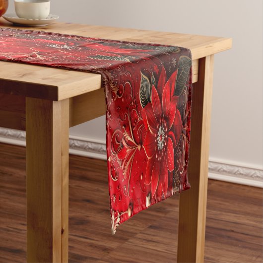 Chemin De Table Moyen Red Flower Holiday Table Runner (In Situ)