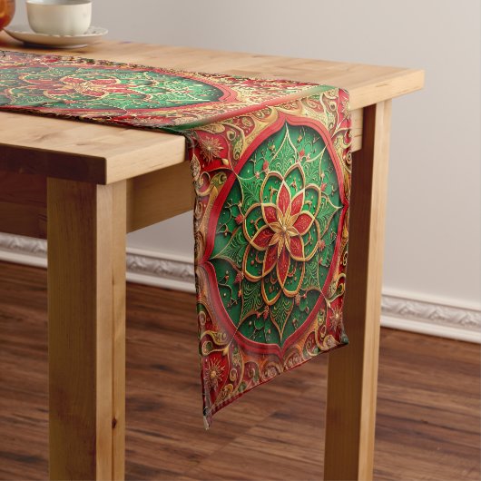 Chemin De Table Moyen Red Green Decorative Holiday Table Runner (In Situ)