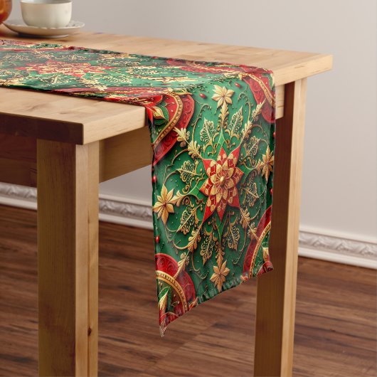 Chemin De Table Moyen Red Green Decorative Holiday Table Runner (In Situ)