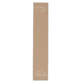 Chemin De Table Moyen Remerciez White Script sur Thanksgiving Brown (Devant)