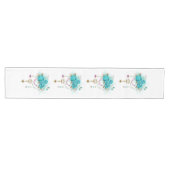 Chemin De Table Moyen Roses turquoise avec touches (Horizontal)