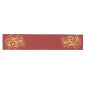 Chemin De Table Moyen Rouge floral et or (Horizontal)
