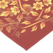 Chemin De Table Moyen Rouge floral et or (Coin)