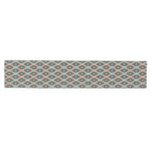Chemin De Table Moyen Rouge foncé Brown Turquoise bleu gris Motif d'art  (Horizontal)