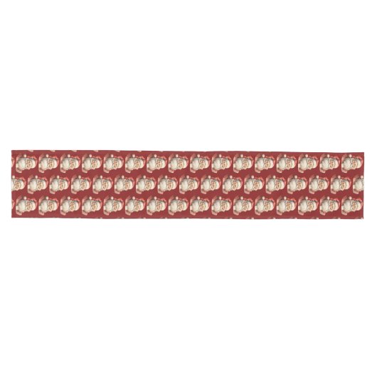 Chemin De Table Moyen Santa Claus Retro Christmas Pattern (Horizontal)