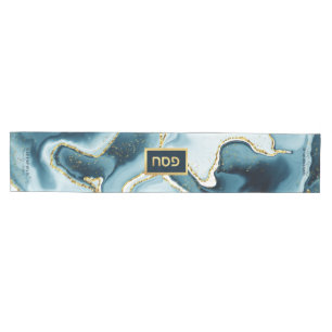 Chemin De Table Moyen Séder Pâque Hébreu Turquoise Agate Personnalisé
