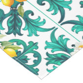 Chemin De Table Moyen sicilien, été, citron, mosaïque, vert, (Coin)