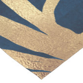 Chemin De Table Moyen Silhouette Arbre d'Or moderne Design bleu minimal (Coin)