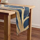 Chemin De Table Moyen Silhouette Arbre d'Or moderne Design bleu minimal (In Situ)