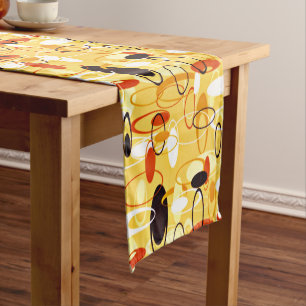 Chemin De Table Moyen Style abstrait jaune et noir moderne