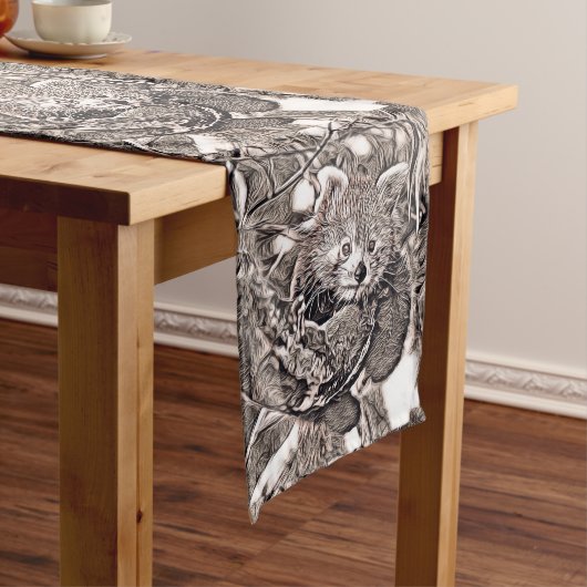 Chemin De Table Moyen Style rustique - Panda rouge (In Situ)