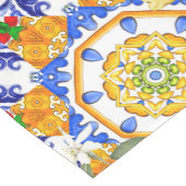 Chemin De Table Moyen style sicilien, citrons, majolica (Coin)