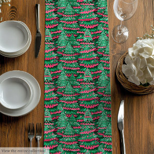 Chemin De Table Moyen Tapis de table rose vert tendance pour Noël
