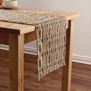 Chemin De Table Moyen Taupe Beige Orange Brown Hip Orient Bali Art Motif