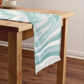 Chemin De Table Moyen Tendance Abstrait Mint Blue Turquoise Marble Swirl (In Situ)