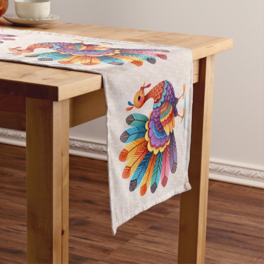 Chemin De Table Moyen Thanksgiving Bright Feathers Turkey Table Runner (In Situ)