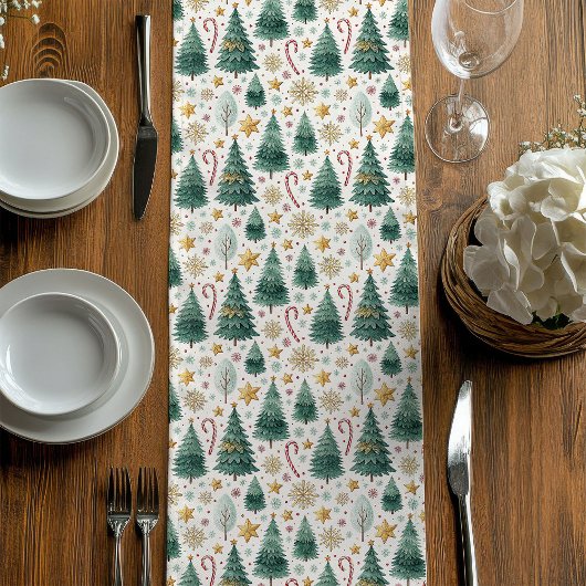 Chemin De Table Moyen Trendy Christmas Trees Holiday Table Runner Design