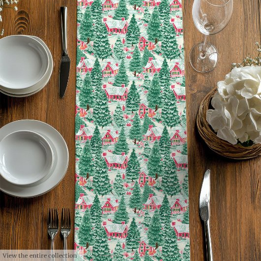 Chemin De Table Moyen Trendy hot pink red preppy Christmas table runner