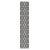 Chemin De Table Moyen Trendy Turquoise bleu orange foncé gris Brown Art  (Devant)