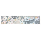 Chemin De Table Moyen Tropcal Grey Gold Foliage Floral Pattern (Horizontal)