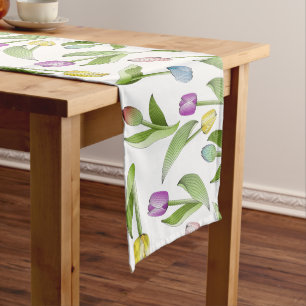 Chemin De Table Moyen Tulipe Fleur Colorée Moderne