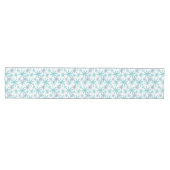 Chemin De Table Moyen Turquoise Navy Snowflake Motif Holiday (Horizontal)