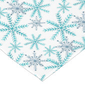 Chemin De Table Moyen Turquoise Navy Snowflake Motif Holiday (Coin)