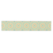 Chemin De Table Moyen Turquoise tropical et Motif Mandala orange (Horizontal)