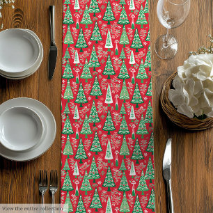 Chemin De Table Moyen Ultra moderne coureur de Noël rose rouge prépa
