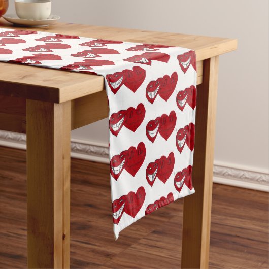 Chemin De Table Moyen VALENTINE FUNNY HEARTS Table Runner (In Situ)
