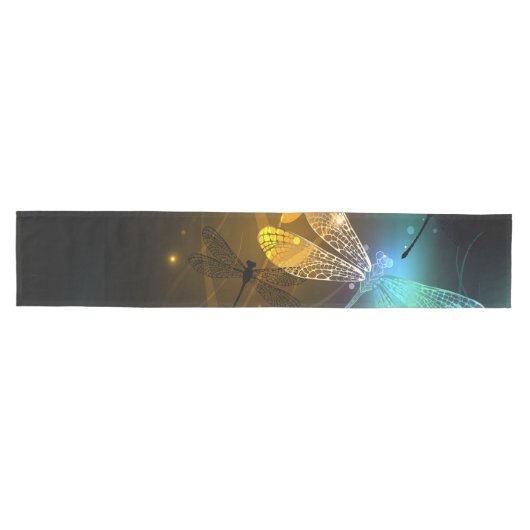 Chemin De Table Moyen Vol de libellule verte lumineuse (Horizontal)