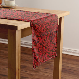 Chemin De Table Moyen William Morris Fleurs Vintages Oiseaux Rouge