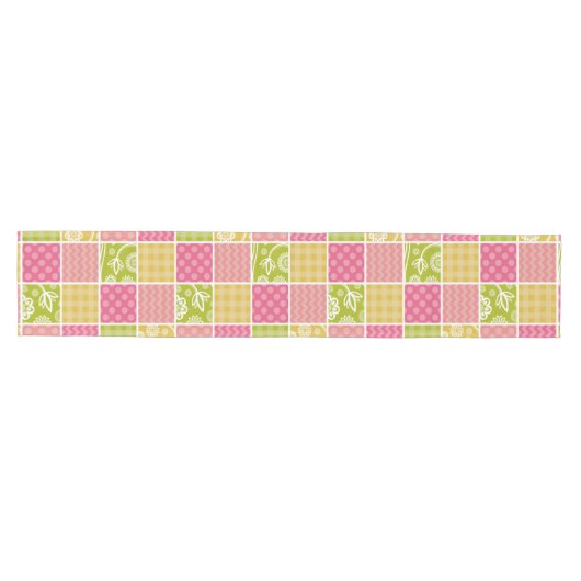 Chemin De Table Moyen Zigzag, Chevron, Pois, En vichy, Patchwork (Horizontal)