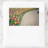 Chemin de tulipe en fleurs - beau autocollant (Sac)