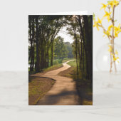 Chemin en bois à Dusk - Carte de voeux pour la nat (Fleur jaune)