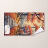 Chemin forestier d'automne avec nom et année (Serviette à main)