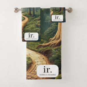 Chemin forestier rustique avec nom et monogramme