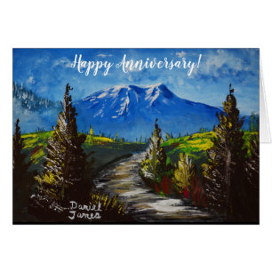 Chemin heureux de montagne d'anniversaire