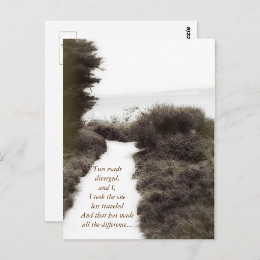 Chemin Moins Voyagé : Carte postale (Devant / Derrière)