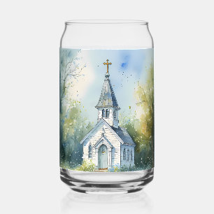 Chemin rustique d'église dans une prairie de fleur