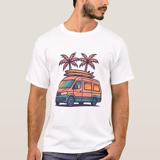 Chemin Vibes Camper Van Vacation T-shirt (Devant)
