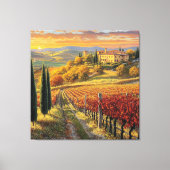 Chemin vignoble doré – Toile premium de Toscane (Recto)