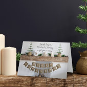 Cheminée de Noël moderne Carte de vacances non pho