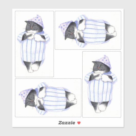 CHEMINÉE DE NUIT Ensemble de 4 stickers de vinyle (Feuille)