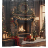 Cheminée rideau de douche de Noël (Devant)
