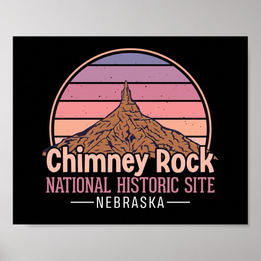 Cheminée Rock Nebraska Impression Vintage – Rétro (Devant)
