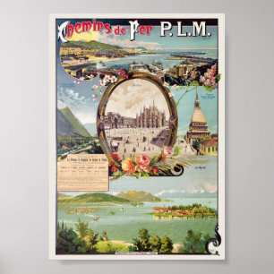 Chemins de fer PLM Italië Vintage Poster 1895