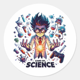Chemisch Mengspel Gaat Door, Wetenschappelijk Them Ronde Sticker